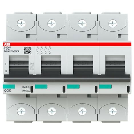 Interruttore magnetotermico Abb 4P 100A 50KA C S804P 6M S804PC100