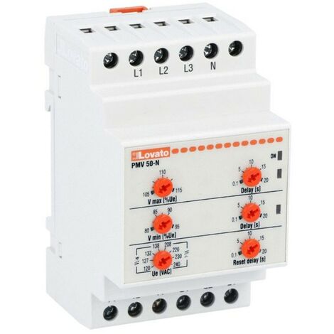 Relè voltmetrico Lovato trifase o senza neutro 380/440V PMV50NA440
