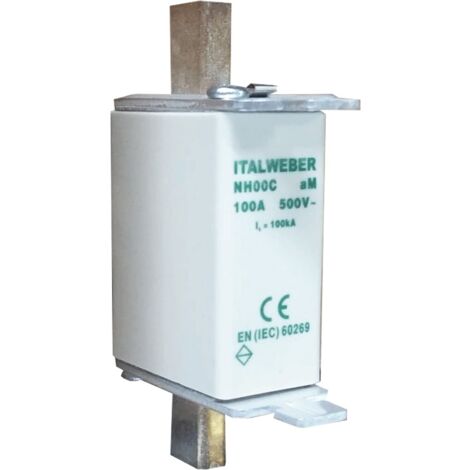 Fusibile a coltello Italweber NH 00C standard curva aM 100A 500V 1602100