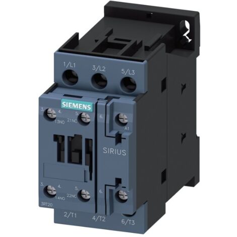 Contattore Siemens 3 poli 12A S0 1NA+1NC 24VCA 3RT20241AB00