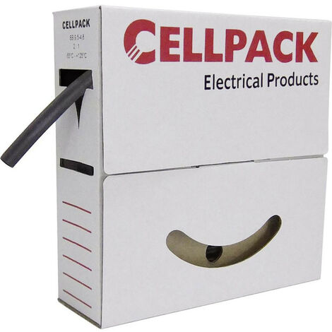 CellPack 127034 Termoretraibile senza colla Nero 2.40 mm 1.20 mm Restringimento:2:1 15 m