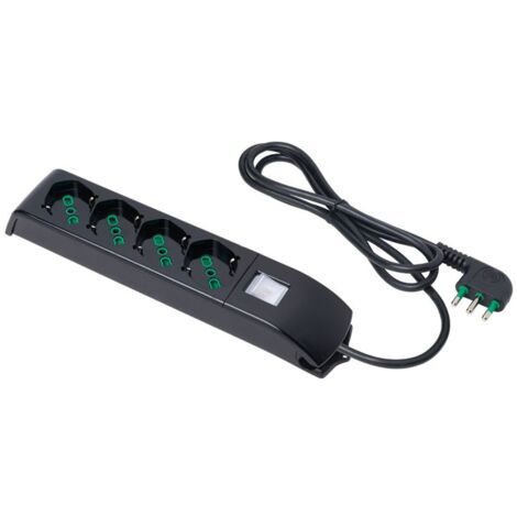 Multipresa scarpetta Fanton con 4 prese bipolari schuko Nera 410101 (1/2)