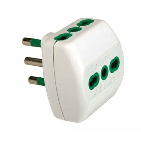 Adattatore triplo Fanton spina 16A+T con 3 prese bipasso 82180