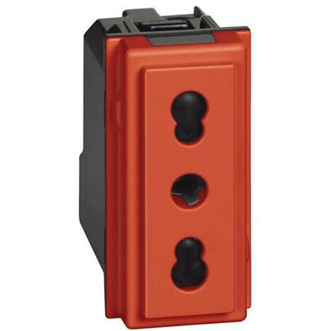 Presa Bipasso Bticino Living Now 2P+T 10/16A rosso KR4180