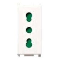 Presa Bipasso Vimar Plana 2P+T 16A tipo P17/11 250V IP20 Bianco 14203