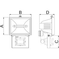 Fanton 62621 - Proiettore alogeno 150W con sensore di movimento nero