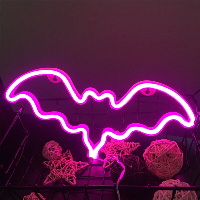 Neon Light, LED Bat Signe en Forme De Lumière Décor, Décoration Murale pour  Noël, Fête d'anniversaire, Chambre d'enfant, Salon, Décor De Fête De  Mariage (Rose)