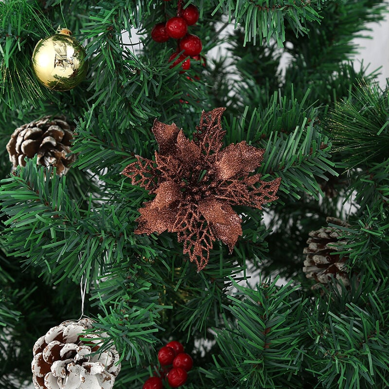 Weihnachtsdekoration 12er-Pack – für cm) Kaffee, Weihnachtsbaum den 11 künstliche Glitzer-Weihnachtssterne (schwarzer Sonstige