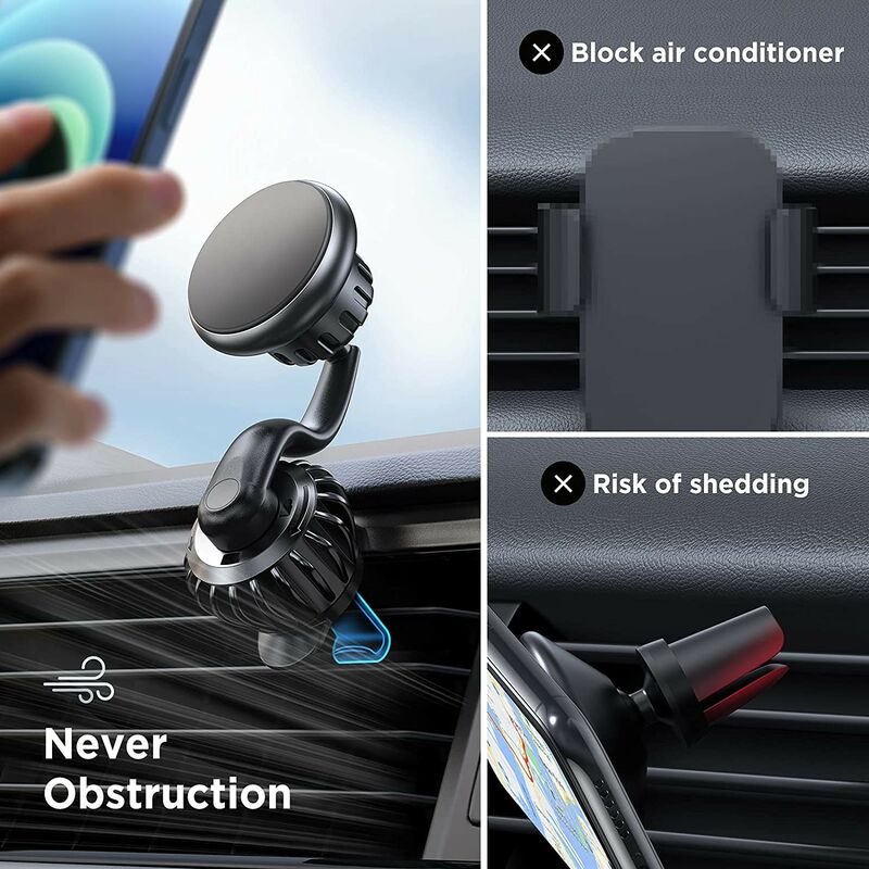 Magnetische Handyhalterung von für Lüftungsschlitze, [verbesserter Clip]  Stabile das Auto [360° drehbarer Arm] blockierfreie Magnet-Handyhalterung  kompatibel mit 10,2–27,9 cm Handys
