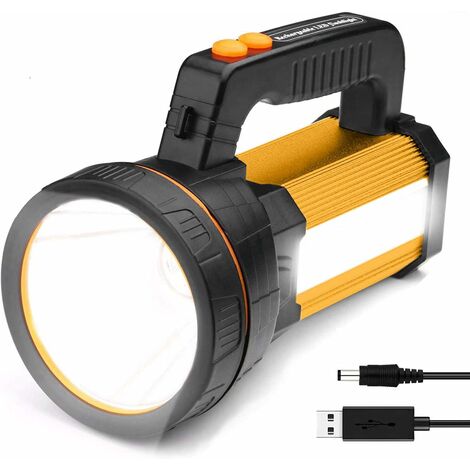 Wiederaufladbare USB-LED-Taschenlampe, 1000 Lumen, superhelle  IPX4-wasserdichte Taschenlampe, tragbares Campinglicht mit 8800 mAh (Gold) [