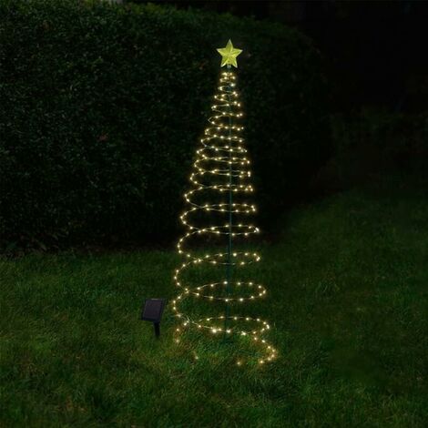 Sapin de Noël solaire à LED en métal, guirlandes lumineuses pour sapin de Noël intérieur extérieur, guirlandes lumineuses de décoration, décoration de vacances, cadeau écologique, lumière colorée