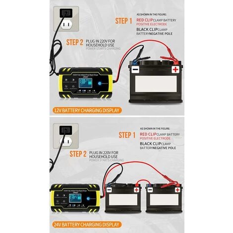 Foxsur Autobatterie-Ladegerät voll automatisches Auto 12v 10a 24v