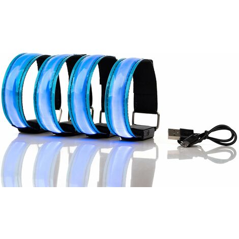 LED Armband wiederaufladbar, 2 Stück Leuchtende Armbänder USB