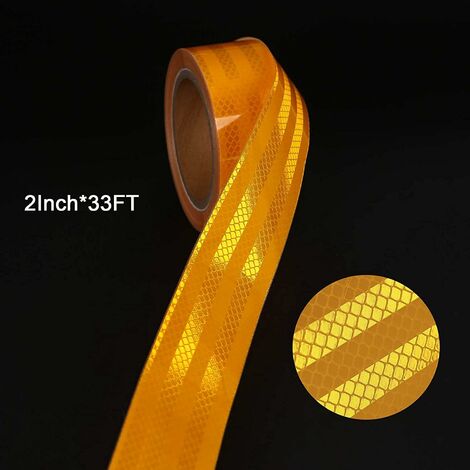 Reflektierendes Klebeband gelb 10m x 5cm Wasserdicht Reflektorband  Selbstklebend Warnklebeband Sicherheitsband-Conspicuous Warning Tape für  Fahrzeuge