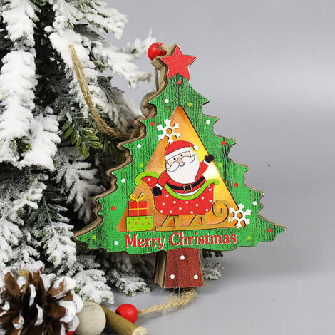 Holz-Weihnachtsbaum-Anhänger, Spielzeug 3 Weihnachtsgeschenk hölzerne Handwerk Stück (25x11x2cm) Weihnachtsbaum-Anhänger,