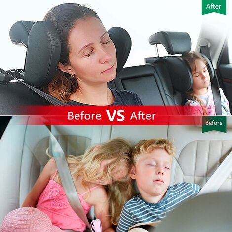 Autokopfstütze Kinder Nackenstütze, verstellbares Autositz Nackenkissen  Beidseitige Autositzstütze für Erwachsene und Kinder