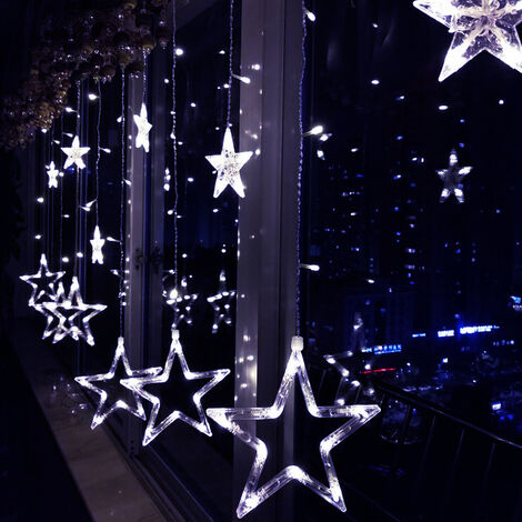 138pcs LED 2m 12 Sterne Lichterkette Sternenschirm, Sternenschirm,  Weihnachtsvorhang Lichter, LED Lichterkette, Sternenschirm Lichter, Party,  Hochzeit