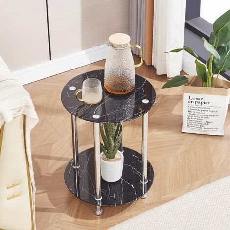 Marble effect deals bedside table