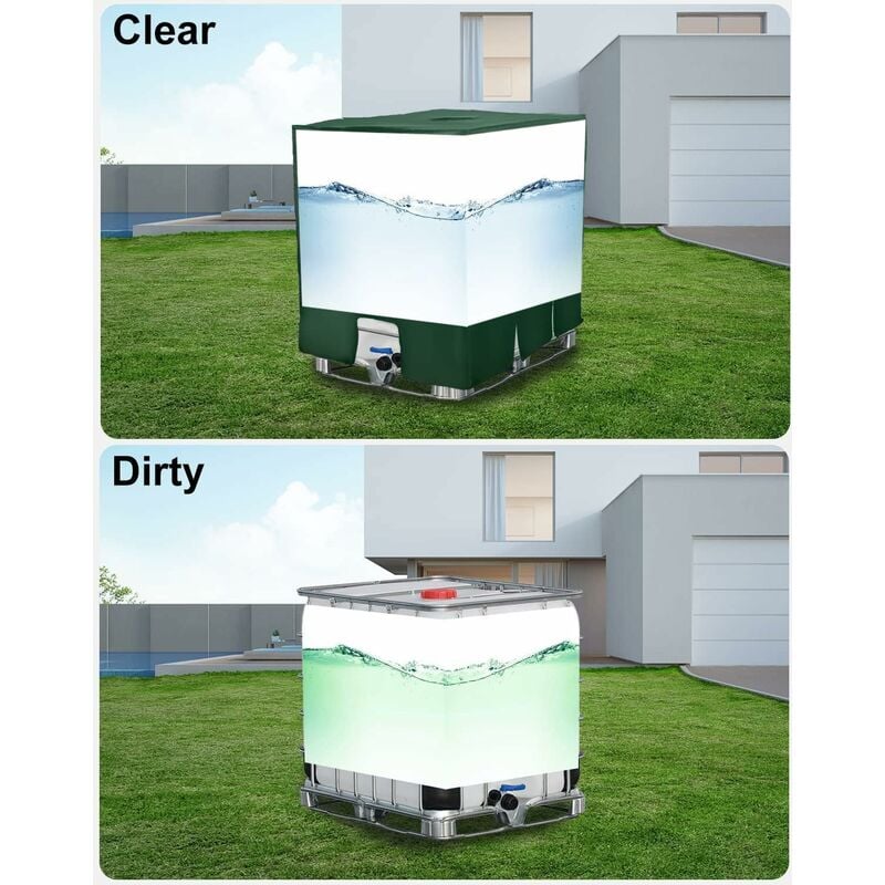 ZITFRI Bache Cuve 1000l Bâche Réservoir d'eau IBC Couverture Container  Citerne Eau Pluie Housse de Protection Anti-poussière Anti-UV Anti-Pluie :  : Jardin
