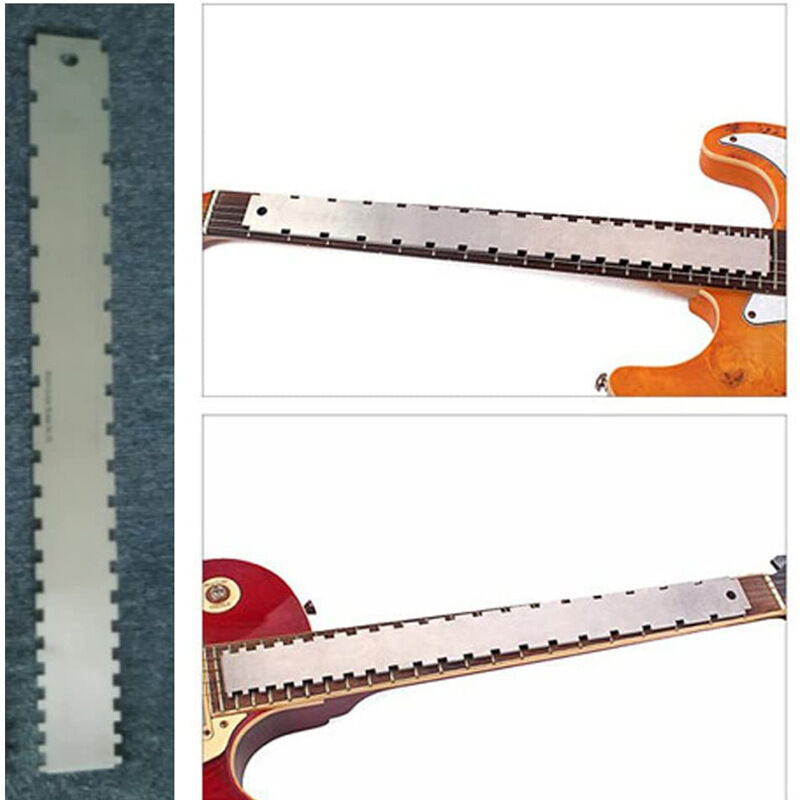 Règle de cou de guitare Luthier, outils de mesure 24.5 pouces/628.65mm,  accessoires de jauge à bord droit cranté – acheter aux petits prix dans la