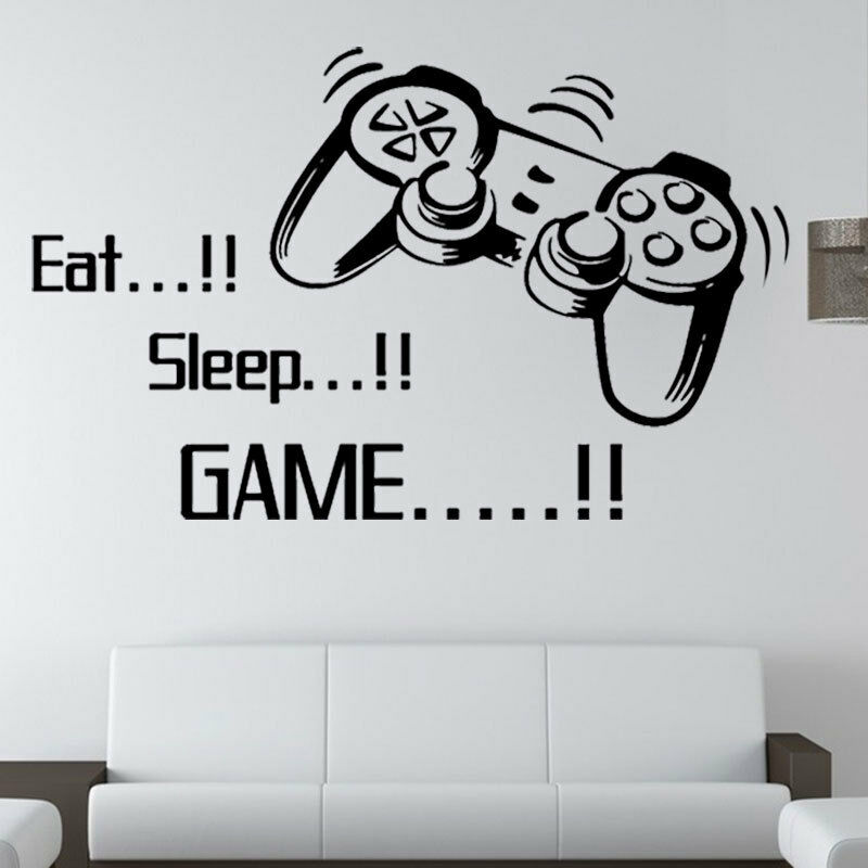 Sticker mural jeu 3D Gamer Boy Stickers muraux contrôleur de jeu vidéo  décoration murale