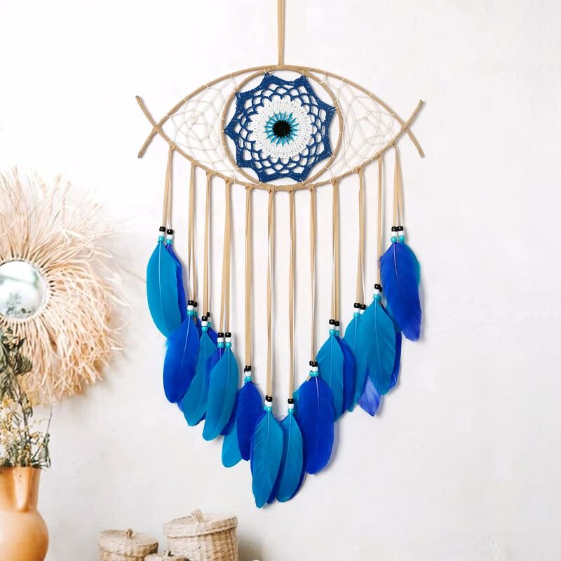 1pc bleu mauvais œil cristal attrape-soleil pendentif oeil bleu