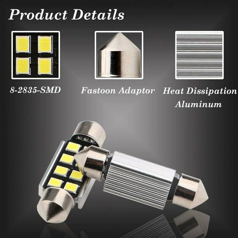 Plafonnier voiture 2 PCS 3W 200 LM 6000K 31 MM 8 SMD-2835