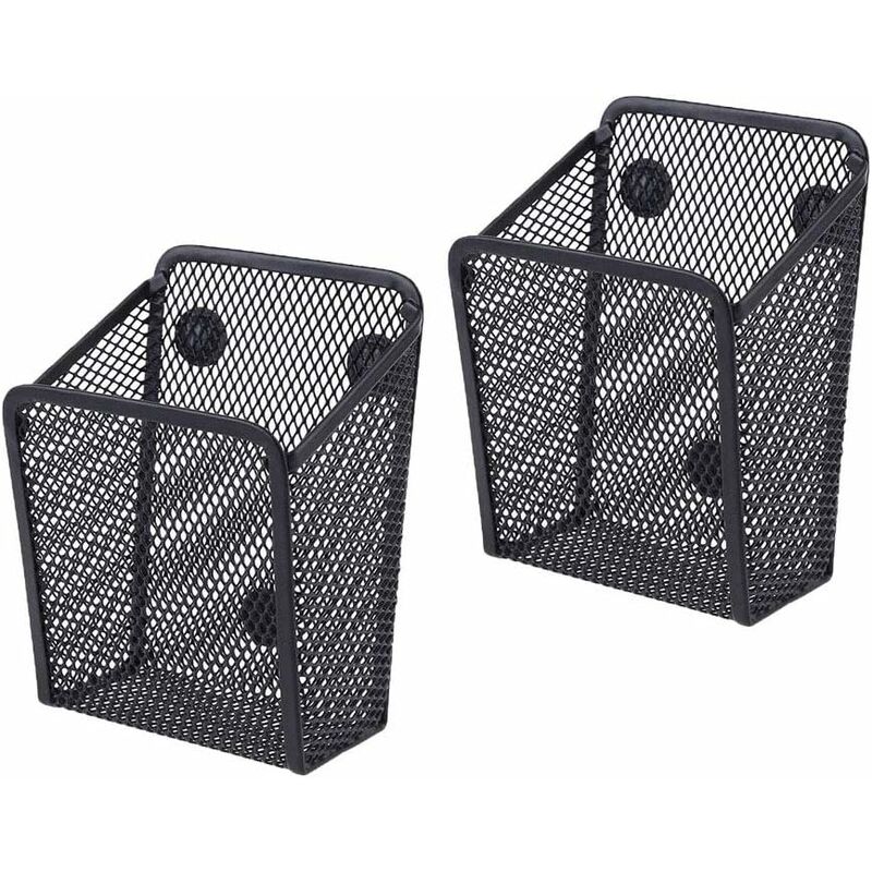 Porte Stylo Magnétique 2 pièces - Paniers de Rangement en Maille Avec  Aimanté Forts Pour Rangement Frigo, Organisateur de Cuisine, Organisateur  de Bureau, Accessoires de Casier - Noir 