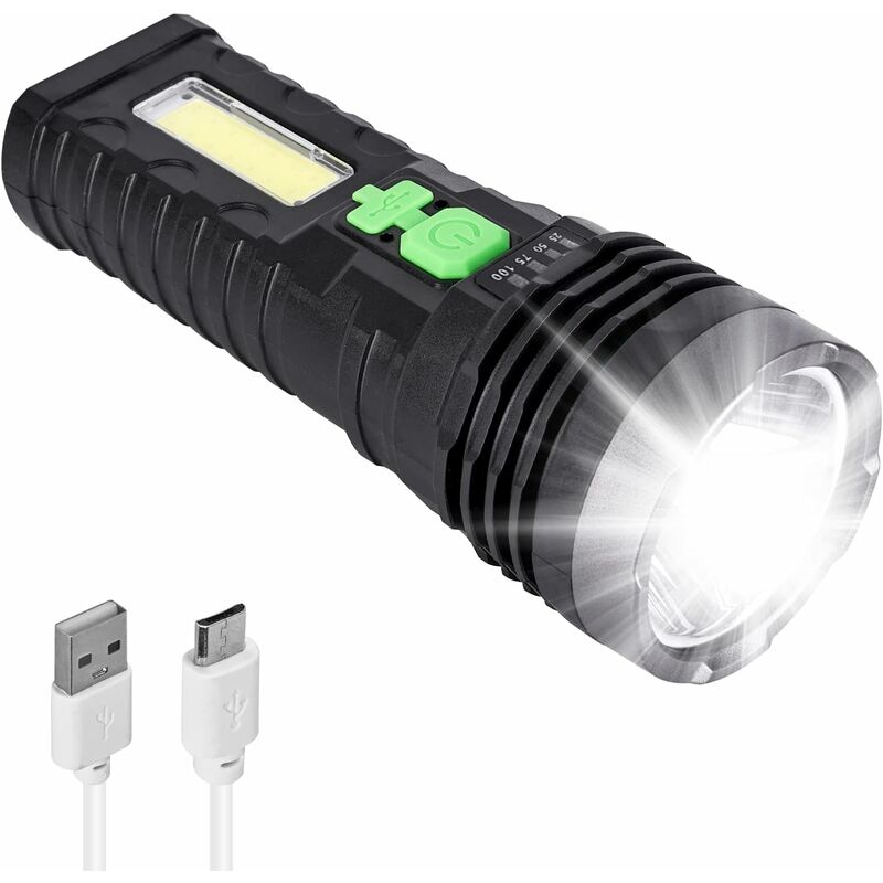 Lampe de poche étanche LED haute puissance 30000-100000 lumens, Ultra  lumineuse 3 modes la plus puissante rechargeable USB XLM-P70 50W (50W  XLM-P70, Double batterie au lithium) : : Bricolage