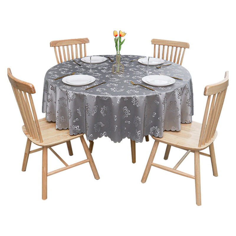 QSYT Nappe PVC Nappe Toile cirée Nappe Ronde Nappe cirée Nappe Lavable  vrilles Baroque Arabesque-grisØ 180 cm / 70,86 in : : Cuisine et  Maison