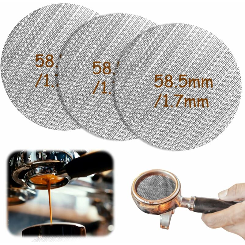 58,5 mm - Lot de 6 passoires à café - Réutilisables - Filtre à