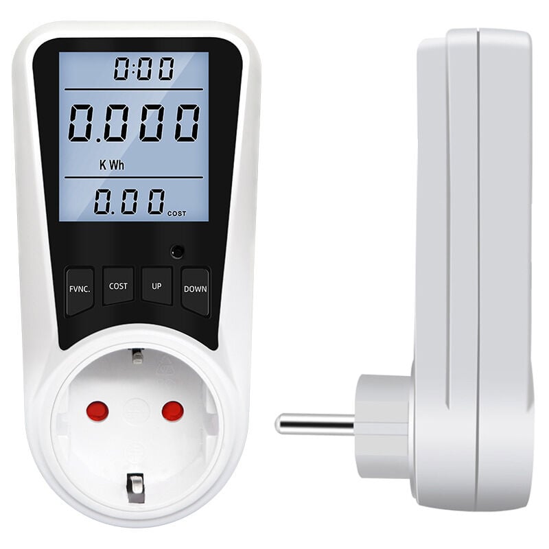 Wattmètre à tarif unique, calculateur d'énergie avec écran LCD, tarif  unique, batterie intégrée - Vente en ligne de matériel électrique