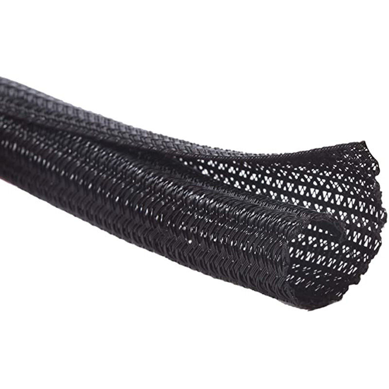 Gaine Cache-câbles de 4,6 m - Film en Matériau Torsadé Flexible - Gaine  Extensible Diamètre 2.5-3.8 cm - Cache-câbles en Polyester - Noir