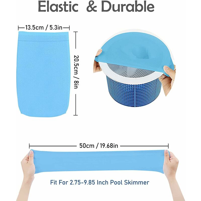 Chaussettes de Skimmer de Piscine, 20 Pièces Pool Skimmer Socks, Chaussette  Filtre Piscine, 1322cm