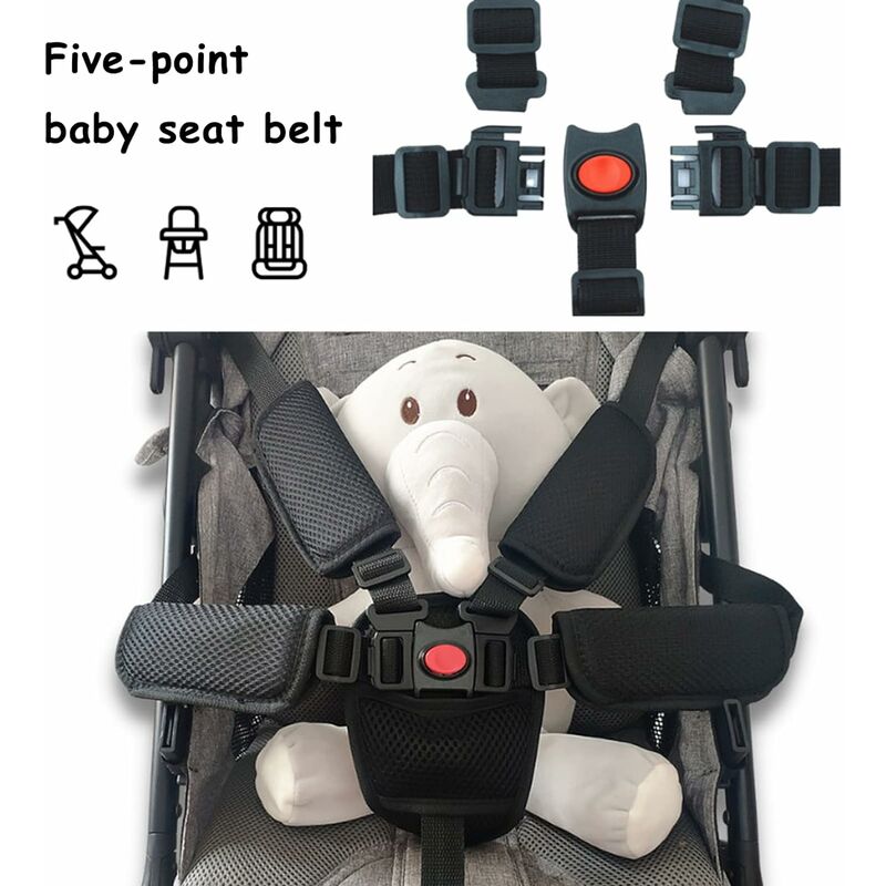 Insma-x Baby Universal 5 Point Harnais Haute Chaise Haute Ceinture de  sécurité Ceintures de sécurité pour poussette poussette