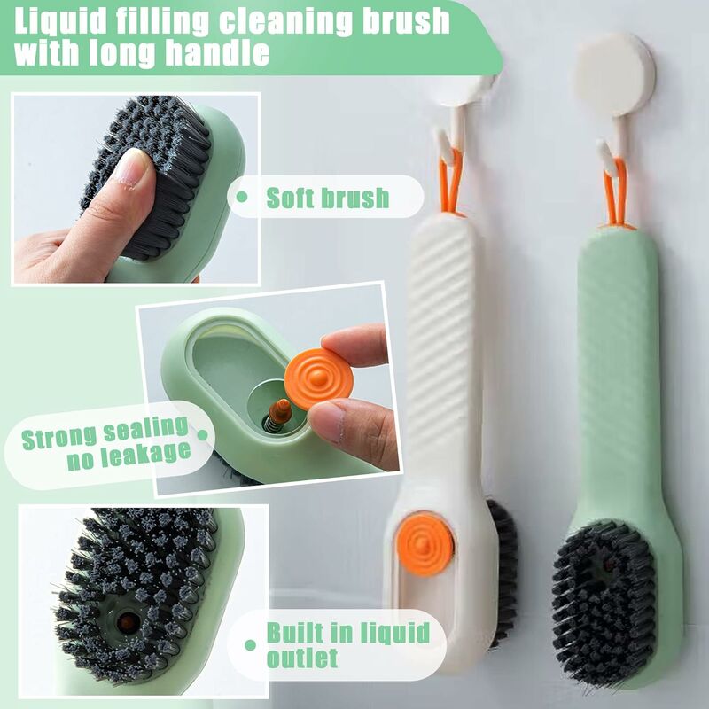 4 pièces Brosse de Nettoyage à Poils Doux, Brosse à Récurer pour Chaussures,  Brosse de Lavage de Chaussures avec Distributeur de Savon, pour vêtements,  Chaussures, carrelage, Cuisine