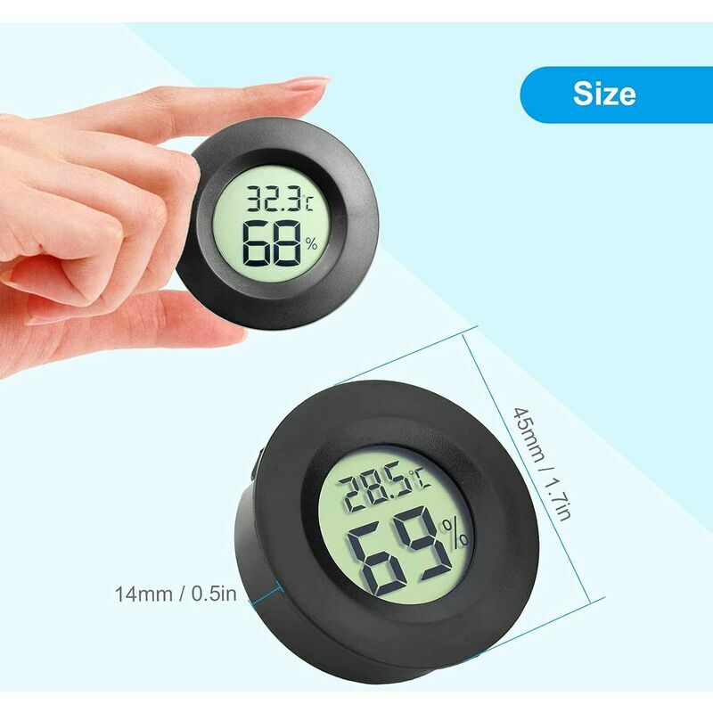 Moniteur de température et d'humidité - Jauge de température intérieure  numérique ronde - Mini capteur de température, moniteur de température