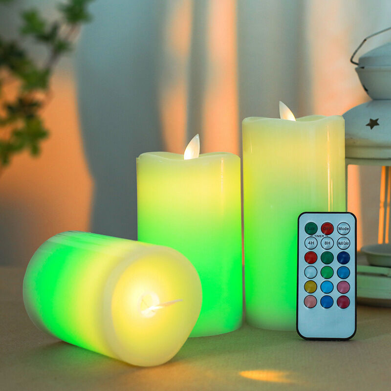 Bougies sans flamme avec chaîne lumineuse, bougies LED à piles bougies  clignotantes avec télécommande et minuterie pack de 5 (Rouge)