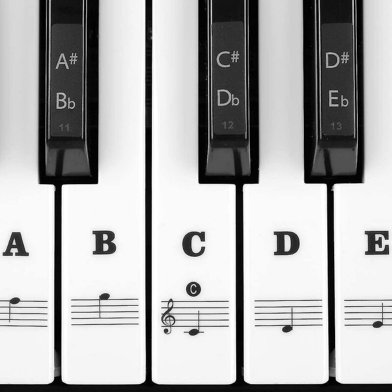 Autocollants piano colorés - Autocollant clavier - 4 feuilles - 88