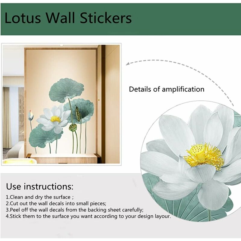 1 Pc Lotus Sticker Mural Miroir Acrylique Fleur Peel And Stick