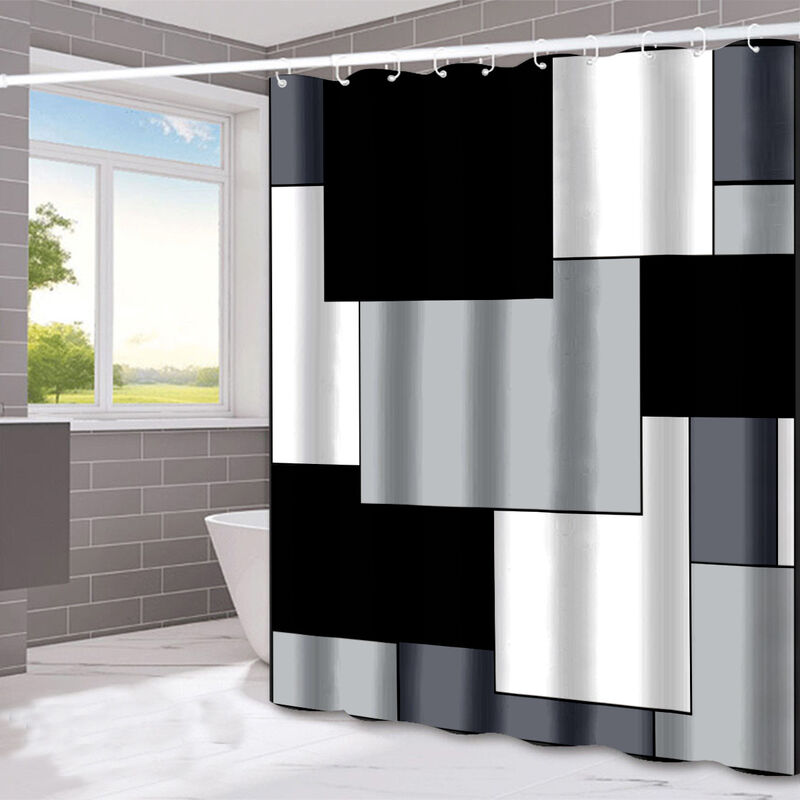 Rideau de douche en marbre Rideau de douche gris or rideau de douche noir  mixte noir crépitement luxe abstrait texture tissu rideau de douche  décoration intérieure décoration de salle de bain w