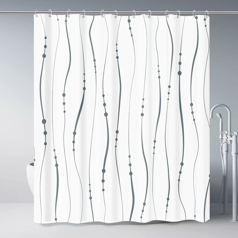 Rideau de douche en tissu CANVAS, anthracite lavable à la machine, 72 x 72  po