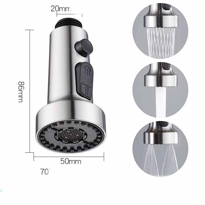 CREA 3 fonctions Tête de pulvérisation de robinet de cuisine pièce de  rechange uniquement pour connecteur G1/2 buse de pulvérisation de rechange  tête de robinet de cuisine bec de pulvérisation noir 