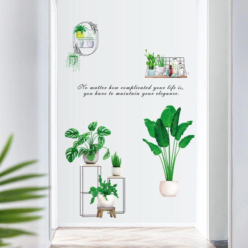 3 pièces 3D fleur Vase Mural Stickers muraux bricolage mur plantes  autocollants 