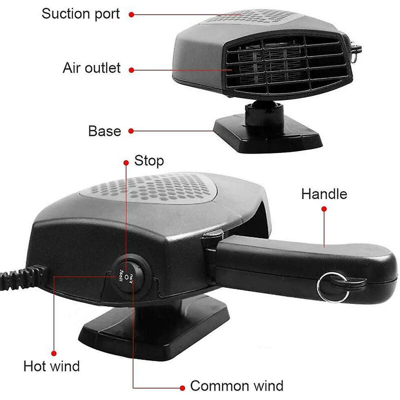 Acheter Ventilateur de chauffage électrique de voiture 12V, ventilateur de  fenêtre à chauffage rapide Portable, désembuage de pare-brise, ventilateur  de chauffage d'écran brumeux