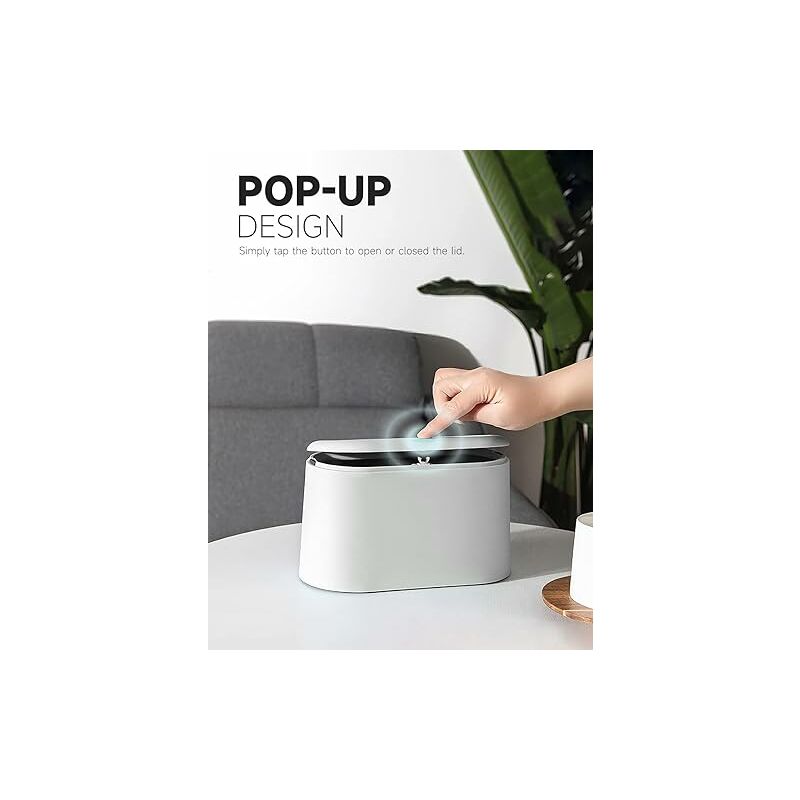 Poubelle de table Mini poubelle avec couvercle Bureau anti-odeur Poubelle  en papier avec couvercle pop-up pour salon Bureau Bureau
