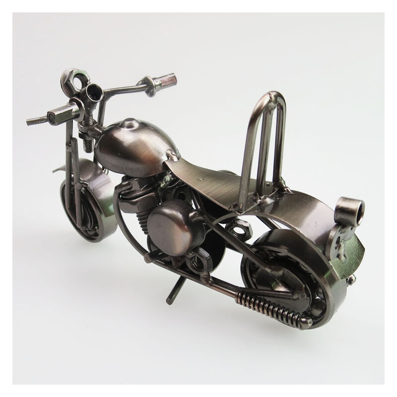Figurine Moto Vintage en Métal Gris et Noir (30 x 11 x 14 cm) – Tendances  Meubles