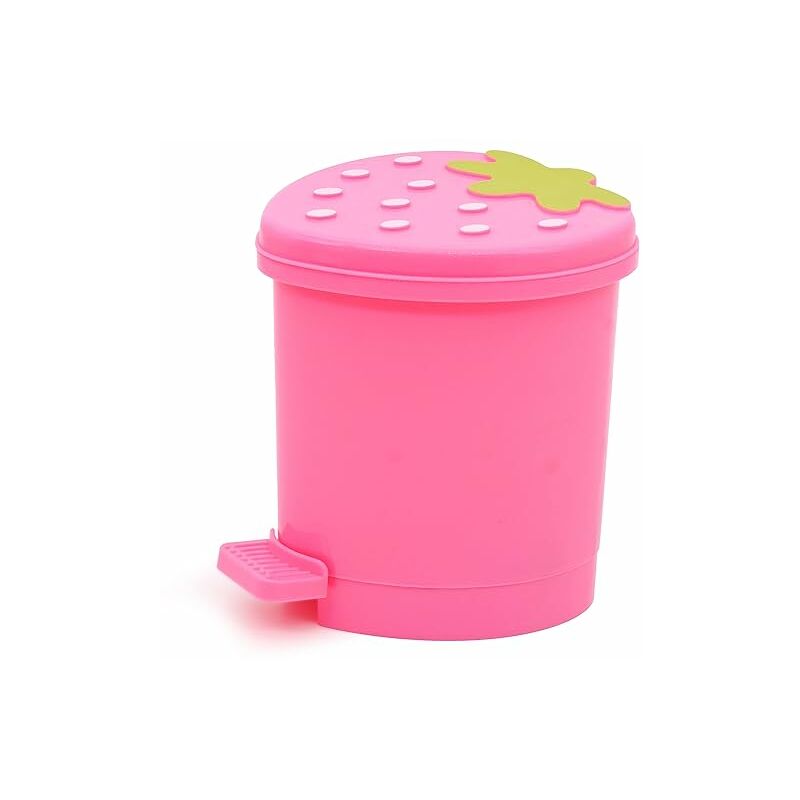 3 mini poubelles en plastique, petite poubelle de bureau avec couvercle  rotatif, pour la maison, le bureau, la cuisine, la vanité, la chambre, la  salle de bain (bleu + vert + rose)