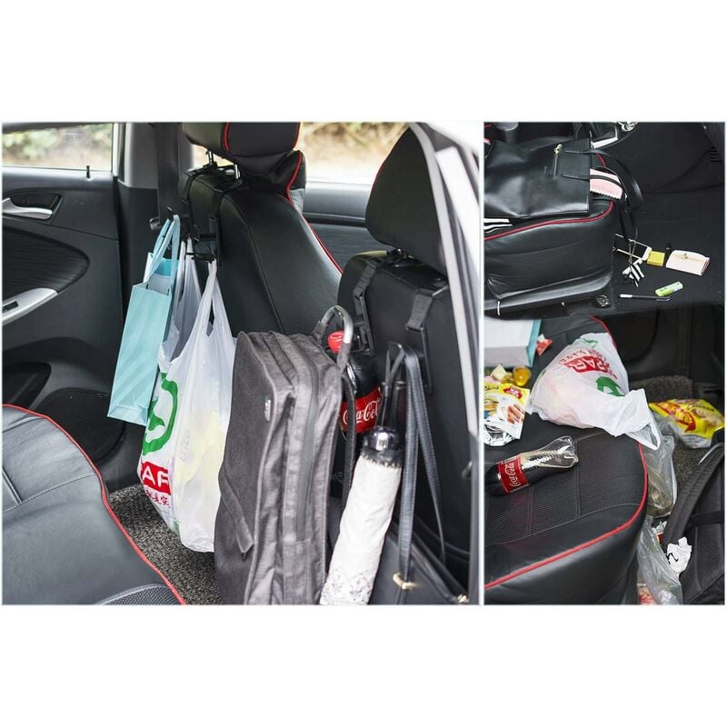 XTDMJ Lot de 6 crochets de siège de voiture, appuie-tête de voiture,  porte-sac pour sacs de nourriture, sacs à main, vêtements portatifs  organisateur de porte crochet : : Auto et Moto