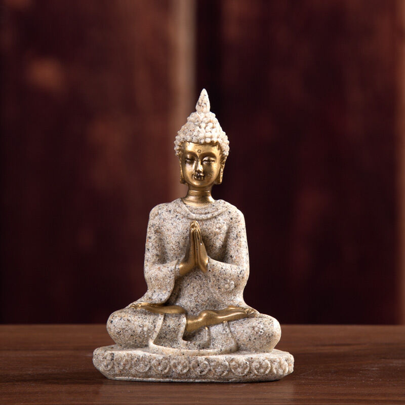 Statue de Bouddha de méditation en résine Sculpture Statue d'ornement faite  à la main, 5x2.5x7cm